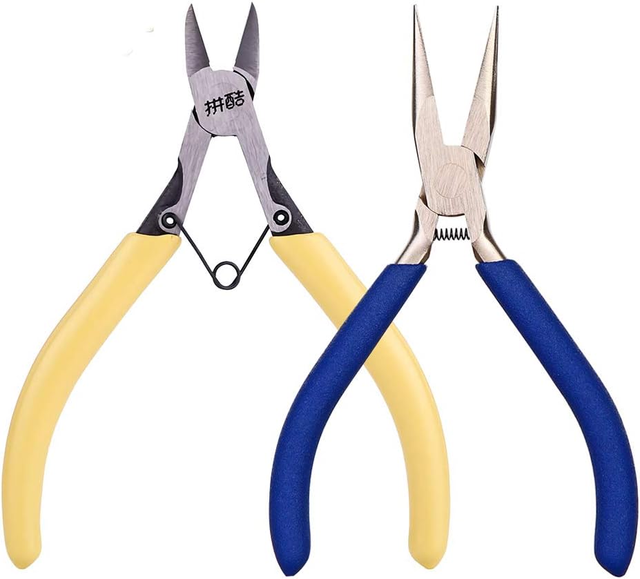 Piececool DIY Tools Set for Metal Earth Model Kits 2pcs/Set Professional Clipper and Needle Nose Pliers for Metal Puzzles Assembling Cutting and Bending Tools Kit
