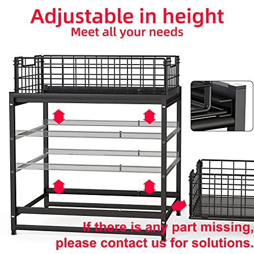 FavoThings Under Sink Organizer 2Tier Stackable Storage Shelf