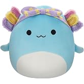 Squishmallows 8"" Irina The Axolotl with Headband, Medium, Blue