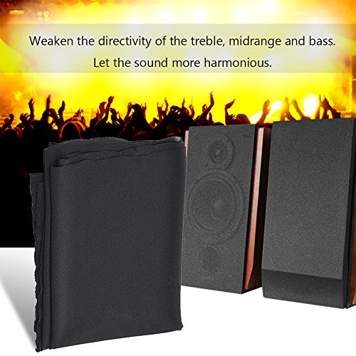 Speaker Mesh Cloth, 1.7mx0.5m Speaker Grill Cloth Stereo Gille Fabric Speaker Mesh Cloth Dustproof Protective Cover/Lightweight/Soft/Applicable to Speakers/Stage Speakers/KTV (Black)