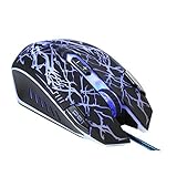 Zelotes 2500 DPI Wired USB Optical Gaming Mouse Mice with 9 Programmable Buttons For Mac Laptop PC by AFUNTA - Black(C-17)