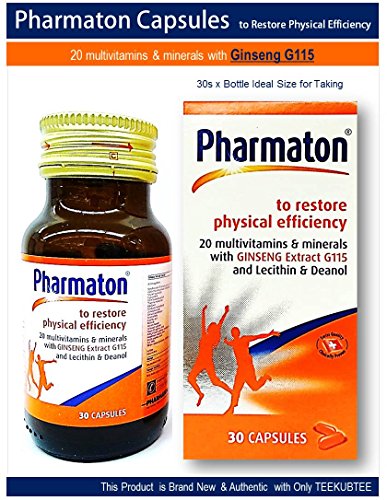 Pharmaton Capsules Stress Fatigue Tiredness Exhaustion Ginseng G115 Optimal Physical and Mental Performance 30 Capsules Bottle Ideal Size for Taking Pharmaton Capsules Stress Fatigue Tiredness Exhaustion Ginseng G115 Optimal Physical and Mental Performance 30 Capsules Bottle Ideal Size for Taking