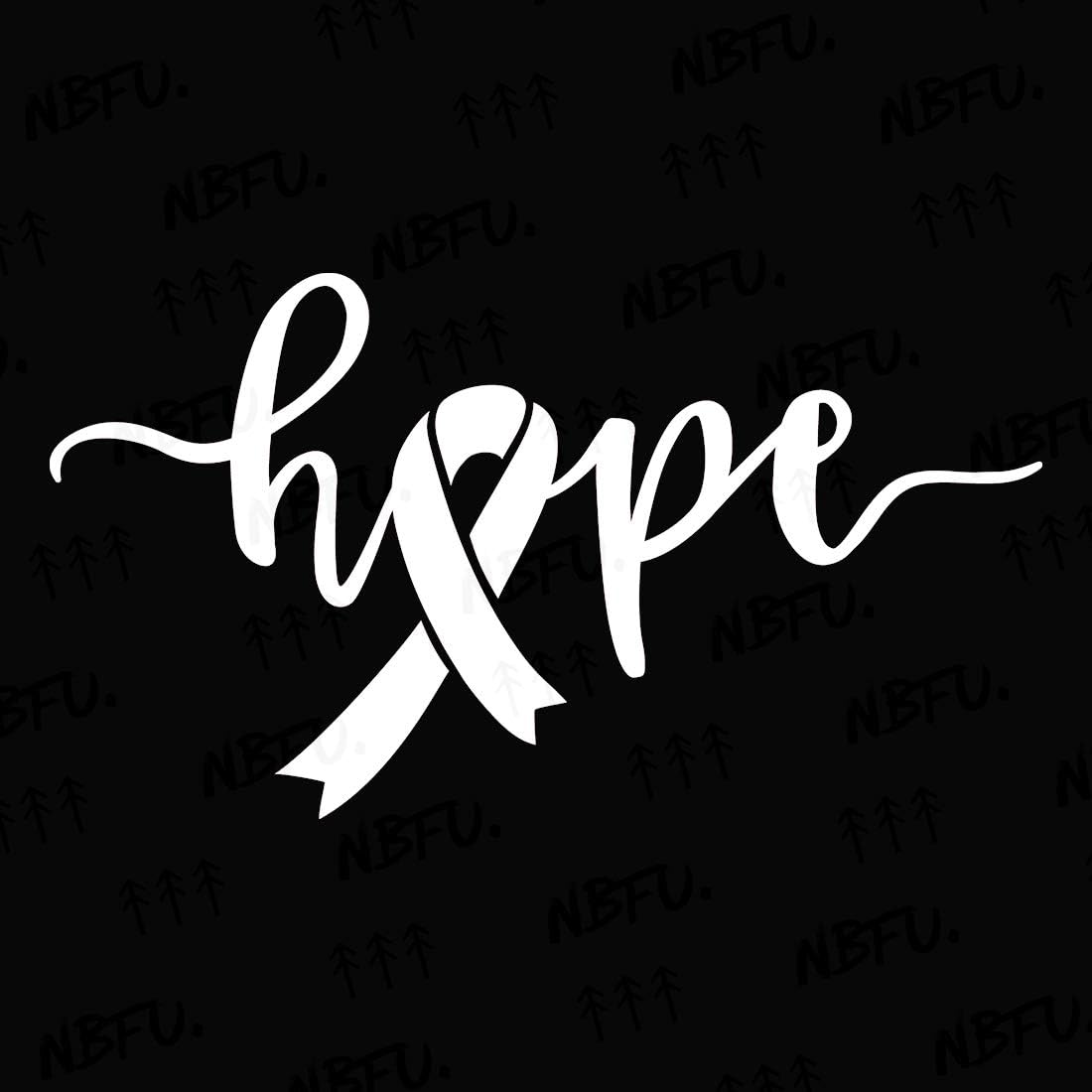 NBFU Decals Hope Ribbon Cancer Awareness Breast 2 (White) (Set of 2) Premium Waterproof Vinyl Decal Stickers for Laptop Phone Accessory Helmet Car Window Bumper Mug Tuber Cup Door Wall Decoration