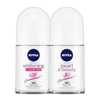 Nivea Deodorant Roll-On, Whitening Smooth Skin, 50Ml And Nivea Anti-Perspirant Roll-On, Pearl &
