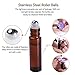 Essential Oil Roller Bottles 10ml (Painted Amber Glass Bottle, 24 pack, 6 Extra Roller Balls，48 Labels, 2 Openers, 2 Funnels by PrettyCare) Roller Balls For Essential Oils, Roll on Bottles