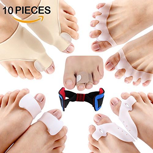 Toe Separators Toe Spacers Bunion Treatment Bunion Corrector Bunion Relief Protectors Spreaders For Bunion, Overlapping Toes&amp;Hammer Toes toe drift-10 Pieces