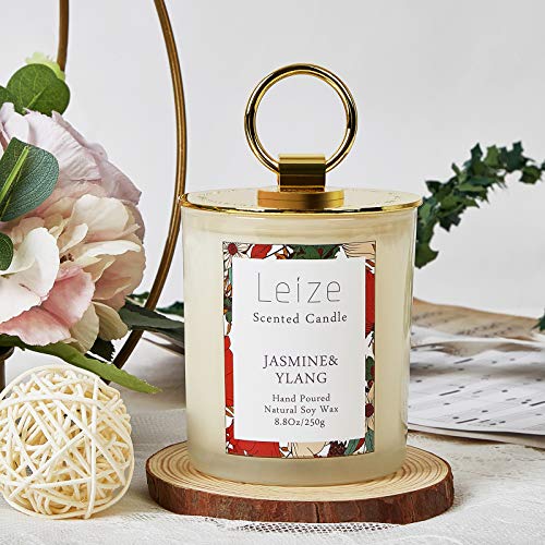Leize Jasmine & Ylang Ylang Scented Candles, Gifts for Women, Highly