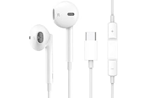 USB C Headphones for iPhone 17/16/16e/15 Pro Max/Plus, Type C Earbuds Wired Earphones (Microphone & Remote Control) Noise Can