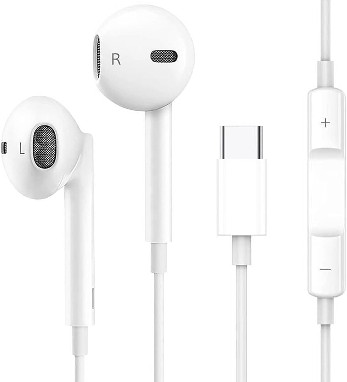 Photo 1 of USB C Headphones for iPhone 16/16e/15 Pro Max/Plus, Type C Earbuds Wired Earphones (Microphone & Remote Control) Noise Cancelling for lPad Pro, Galaxy S23/S22/S21/S20/Ultra Note10/20, Pixel, 0neplus ?
