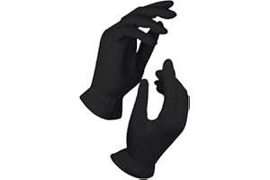 BEAUTY CARE WEAR Black Gloves Large (10 Pair) - Cotton Gloves for Eczema, Cotton Gloves for Dry Hands, Black Cotton Gloves for Women, Spa Glove, Lotion Glove, Sleeping Glove