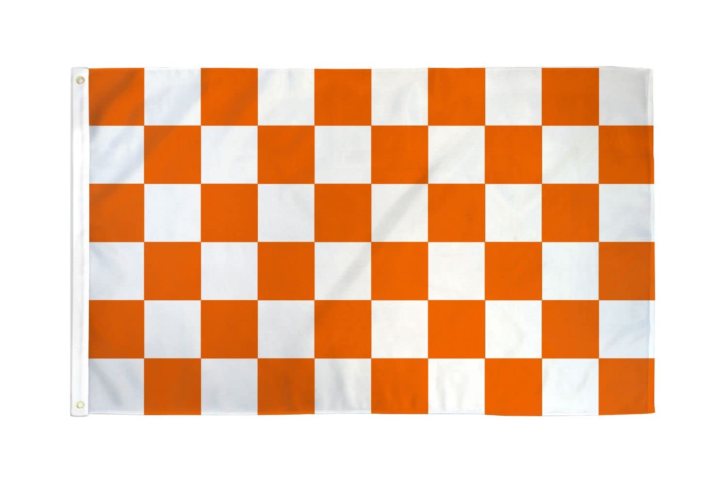 AZ FLAG - Tangerine And White Check Flag - 3x5 Ft - 100D Polyester Checkered Racing Banner with Two Metal Grommets - Fade Resistant - Vivid Colors - 3' x 5' Feet - 150x90 Cm