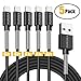 Puridea 6Ft iPhone Charger Cable, 5Pack 6 Feet Lightning Certified Fast Charging Cord Compatible for iPhone X 8 7 6S 6 Plus iPad 2 3 4 Mini, iPad Pro Air, iPod (Black)