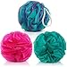 Loofah Bath Sponge XL 70g Set of 3 Tropical Colors by À La Paix -Soft Exfoliating Shower Lufa for Silky Skin -Long-Handle Mesh Body Poufs -Men and Women's Luffas -Soft Texture -Full Cleanse & Lather