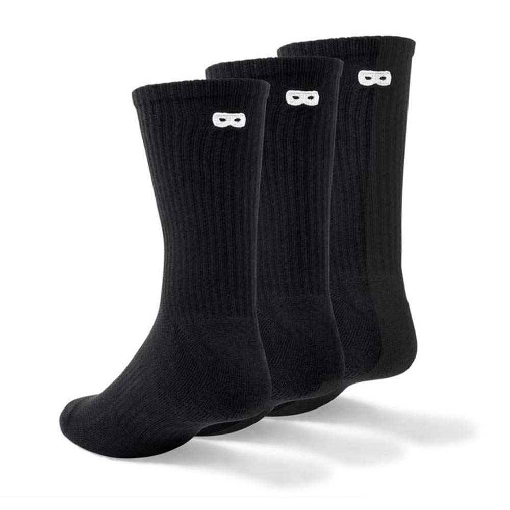 Pair of Thieves Men's 3 Pack Casual Ribbed Cushion Crew Socks, Blackout