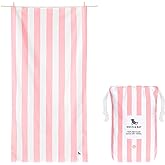 Dock & Bay Beach Towel - Quick Dry, Sand Free - Compact, Lightweight - 100% Recycled - Includes Bag - Cabana - Light Pink - L
