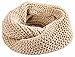 Jemis Women' s Super Soft Winter Knit Warm Infinity Scarf Khaki
