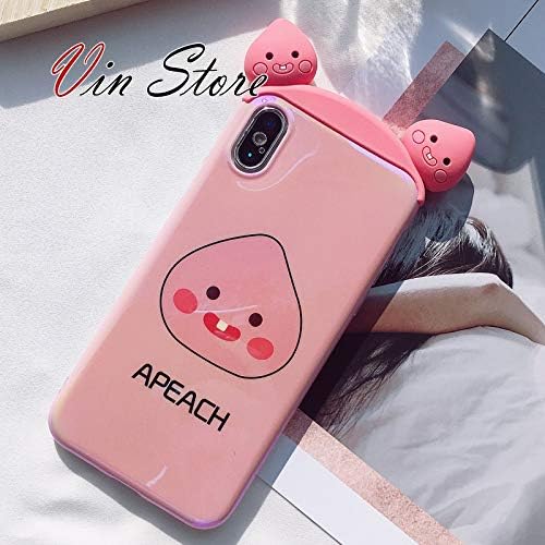 Vin Store BT21 Phone Case iPhone X Case - BT21 Official Merchandise Line Friends, Cute 3D Design Tata Cooky Rj Ryan Apeach Phone Case