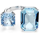 Swarovski Millenia Open Ring, Octagon Cut, Blue, Rhodium Finish
