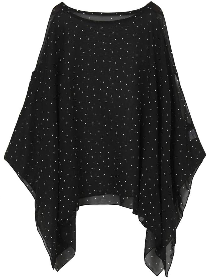 Max HsuanWomens Ladies Baggy Oversize Plus Size Batwing Tunic Top Blouse Floral Chiffon Kaftan