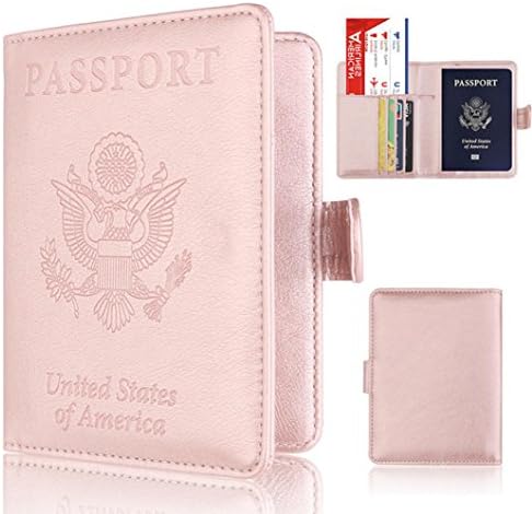HUIZIjin Leather Passport Holder Wallet Cover Case RFID Blocking Travel Wallet