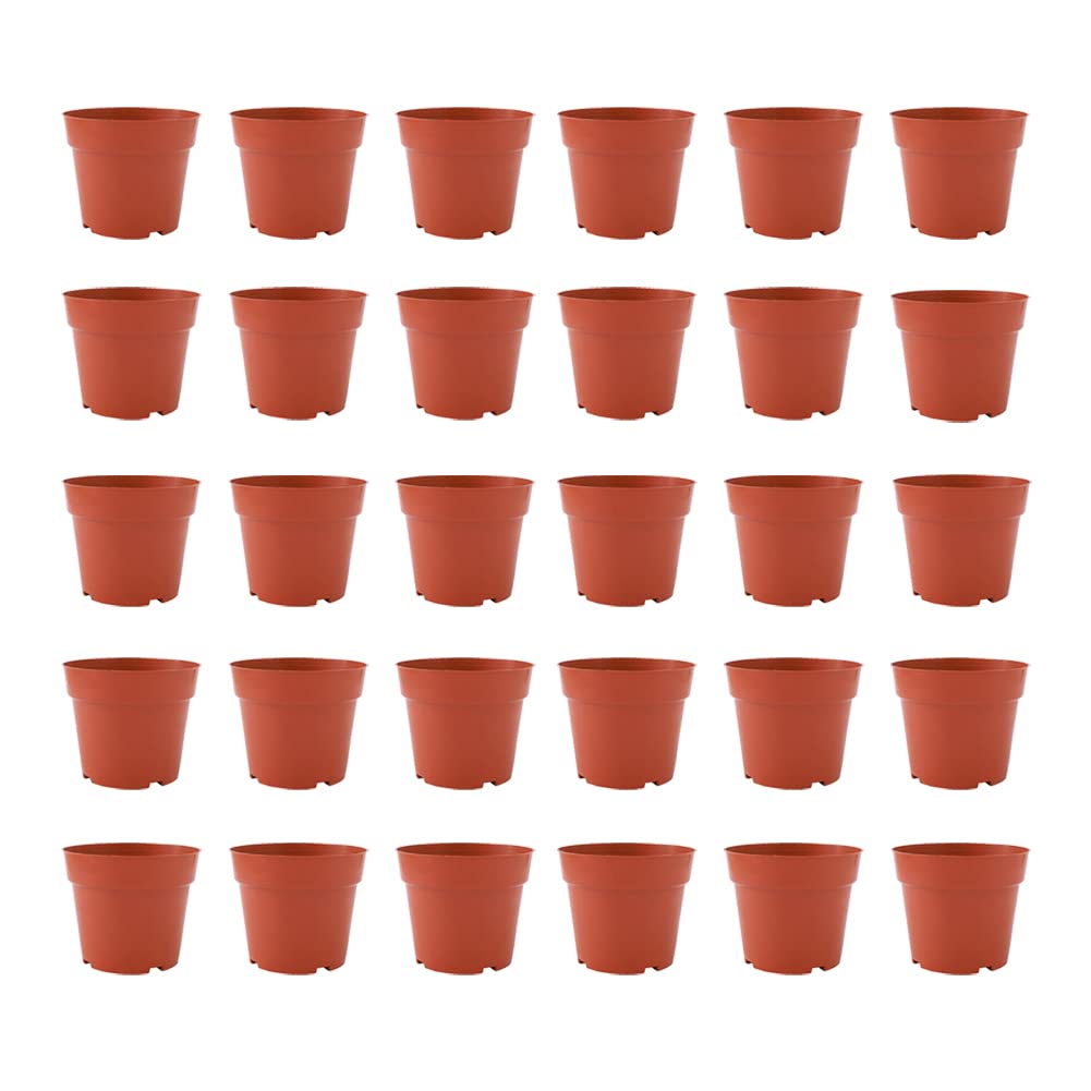 JIHUOO 30 Pcs Mini Plastic Planters Small Plant Pots Round Nursery Pots Flower Seedling Pots Tiny Garden Pots Indoor Herb Pots with Drainage Holes