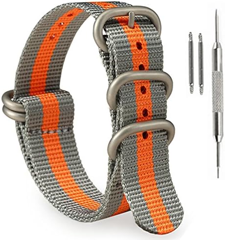 SIMCOLOR 1.5mm Zulu Nylon Watch Bands,Military Nylon Replacement Watch Straps 18mm 20mm 22mm or 24mm