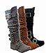 Buckle Sweater Knee High Boot