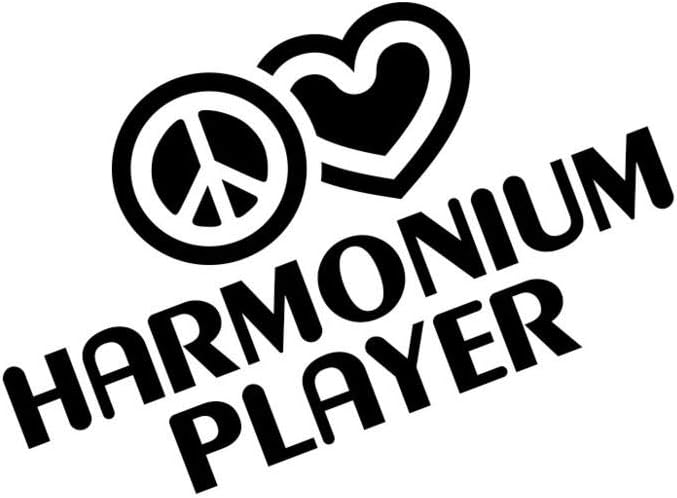Peace Love Harmonium Player Music Car Laptop Sticker Decal