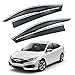 VXMOTOR for 2016 2017-2021 Honda Civic 4 Door Sedan - Chrome Trim Smoke Tinted - Polycarbonate Window Visor - Rain Guard Deflector (CIV16)