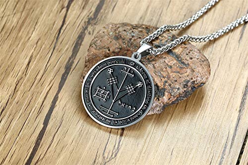 XUANPAI Goetia Fourth Pentacle of Jupiter Pendant Solomon Seals Kabbalah Amulet Necklace for Women Men - Thumbnail 4