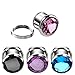 Xpircn 6G-00G Stainless Steel Cubic Zirconia Screw Tunnels Ear Stretcher Plugs Piercing Gauges