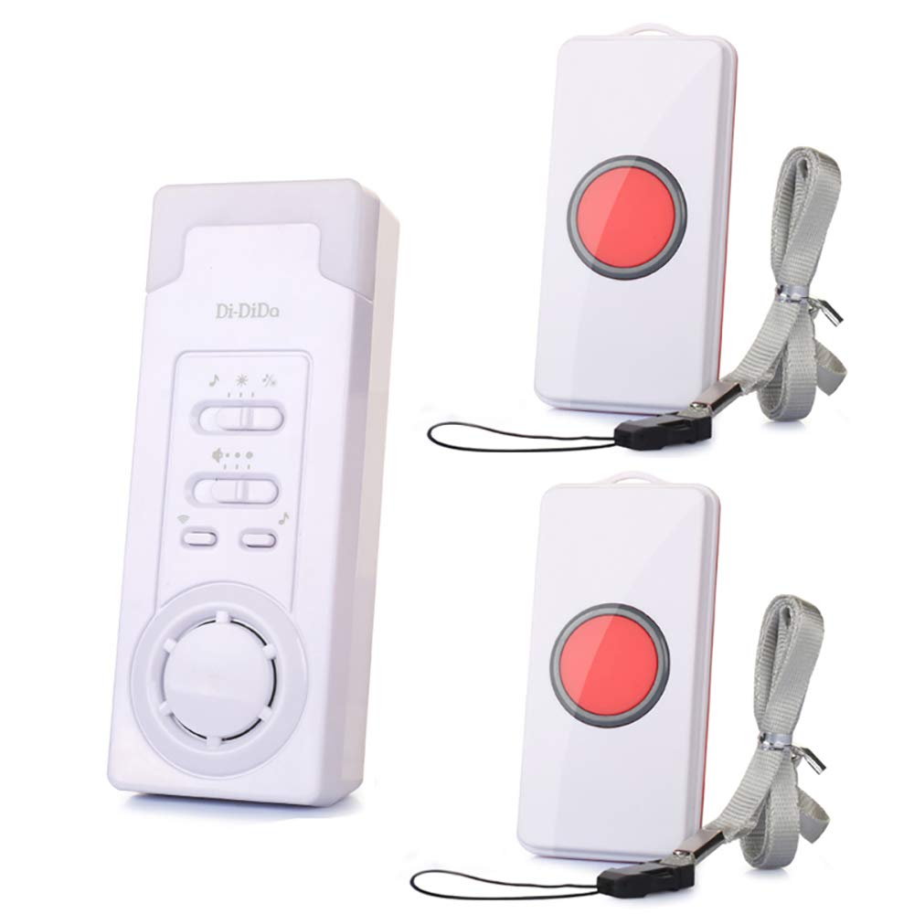 Wireless Caregiver Smart Personal Pager System Emergency Care Alarm Call Button Doorbell Nurse Alert System -500+ft Operating Range (1 in 2)