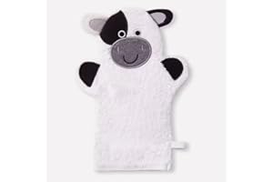 JN&LULU Baby Organics Bath Mitt Toddlers Bath Cotton and Soft Scrub Bathing Loofah Baby Shower Gifts (Cow)