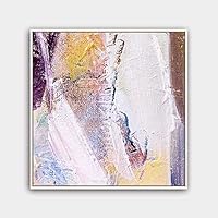 Framed Canvas Wall Art Abstract Color Painting Canvas Prints Home Artwork Decoration for Living Room,Bedroom - 16x16 inches