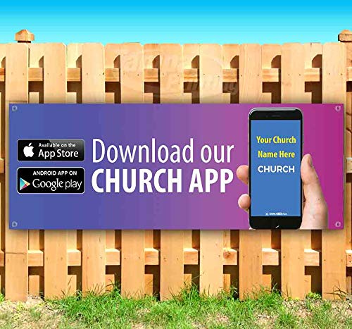 Amazon Com Download Our Church App 13 Oz Heavy Duty Vinyl Banner
