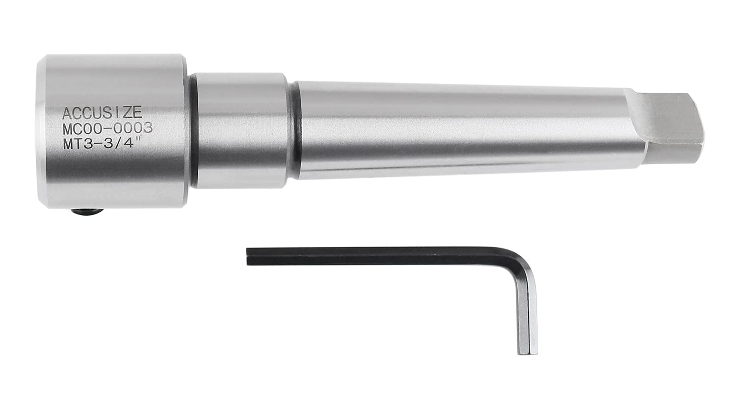 Accusize Industrial Tools Annular cutter arbor, MT3 to 3/4" Weldon Shank for Drill-use Annular Cutter on Drill Press, MC00-0003