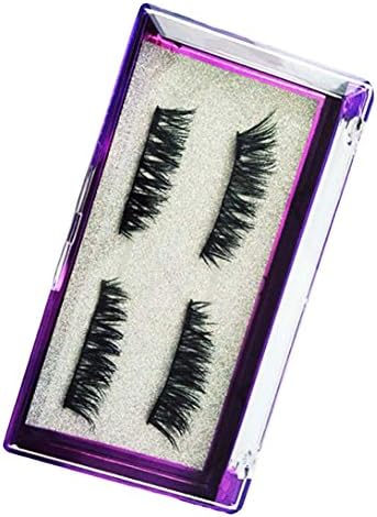 Canghai 4 Pcs Magnetic False Eyelashes Natural Reusable Fake Eyelashes Double Magnet 3D Fake Eyelash Extensions Black 03