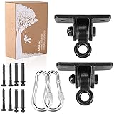 MDAIRC Heavy Duty Swing Hangers for Wooden Sets Playground Porch Indoor Outdoor & Hanging with Snap Hooks (2 Pack Black Swing Hook)
