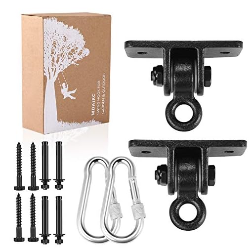 MDAIRC Swing Set Brackets, Heavy Duty Swing Hangers for Wooden Sets Playground Porch Indoor Outdoor & Hanging with Snap…