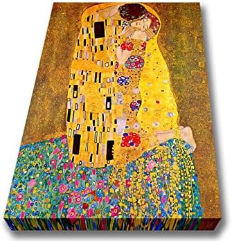 Living Colors Classic Artists Klimt The Kiss (3) Canvas Art Prints - Large 26 x 40 inches