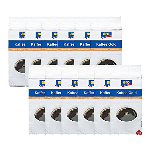 Aro Kaffee Gold gemahlen, 500g 12er Pack