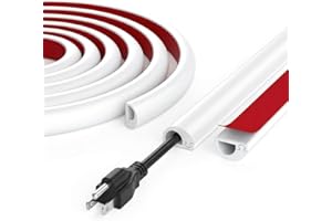 Cord Hider Wall for 1-2 Cables, 118" Self Adhesive Silicone Cord Covers for Wires On Wall, Flexible Wire Covers for Cords On 