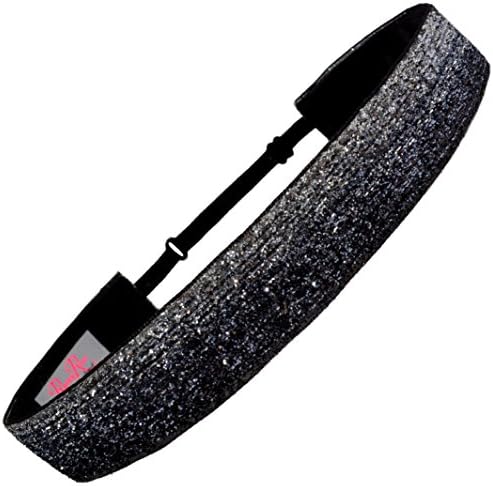 RazzyRoo Adjustable Non Slip Glitter Headband Sparkly Glitter 1" Wide (Color Options)