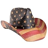 Vamuss Vintage USA American Flag Cowboy Hat