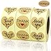 EOOUT 1500pcs Heart Shape Thank You Stickers, Kraft Paper Thank You Adhesive Labels, Heart and Round, 3 Patterns