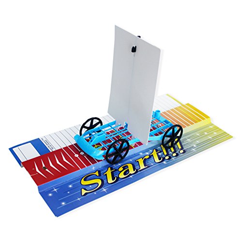 image for Genius Factory 4 in 1 Wind and Rubber Band Powered Experiment Car for 