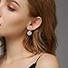 BAMOER 18K White Gold Plated Cubic Zirconia Snowflake Lever Back Earrings for Women Girls CZ Jewelry Stud Fashion Earrings 3 Style White Gold & White CZ