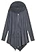 Women's Hooded Sweatshirt Jacket Cape Style (2XL, gray)