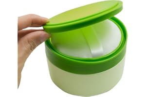 SYBL 1Pcs Baby After-Bath Puff Box Body Talcum Powder Box Case Container Dispenser with Sifter and Powder Puff for Travel and Home Use(Green)