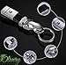 Olivery Genuine Leather Valet Jaguar Keychain Detachable Elegant Key Chain 3 Key Rings (Black)